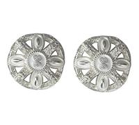 Codulu Botones vintage huecos, redondos, para coser, para tejer, abrigos, accesorios de tela, manualidades, decoración (2 unidades), 23 mm, color plateado