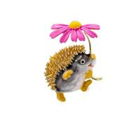 Codulu Broche de erizo esmaltado con margaritas para hombre, mujer, niño y niña, regalo, 3.8*2.5cm, Metal