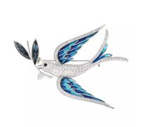 Codulu Broche de Golondrina con Diamantes de imitación - Broche de pájaro para Hombre, Mujer, niño y niña.