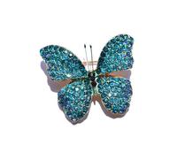 Codulu Broche de mariposa brillante creado con cristal completo para mujeres y niñas, regalo B