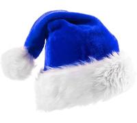 Codulu Gorro de Navidad, Gorro de Papá Noel, Gorro de Felpa Gruesa, Gorro de Navidad para Nochebuena, Año Nuevo, Fiesta, Vacaciones, Suministros para Adultos, Unisex, Color Azul