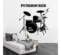 Codulu Juego de batería para decoración de música acústica, Vinilo Adhesivo de Pared para Dormitorio, Baterista, decoración de Pared