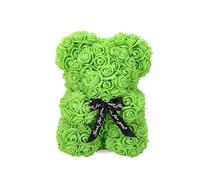 Codulu Oso de Rosas con Lazo Negro - 25 cm Flores Artificiales Oso de Rosas Cumpleaños para su Novia Esposa Día de la Madre Navidad - (#2)