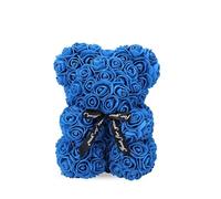 Codulu Oso de Rosas con Lazo Negro - Flores Artificiales de 25 cm, cumpleaños,para Novia,Esposa,día de la Madre,Navidad (#11)