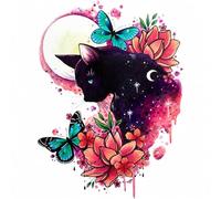 Codulu Parches termoadhesivos con Forma de Gato Flores Mariposas calcomanías de Transferencia de Calor Motivos aplicados para Hacer tú Mismo Sombreros Mochilas-L