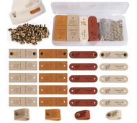 COEKI 20 etiquetas hechas a mano, de poliuretano, hechas a mano, para coser, etiquetas personalizadas para coser en ropa, vaqueros, bolsos, hechas a mano con amor