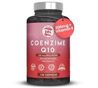 Coenzima Q10 200mg - 120 Caps (4 meses) 100% Fermentación Natural, mejora la Energía y Salud Cardiovascular, Q10 Coenzima Ubiquinona aumenta la Función Muscular y Rendimiento Físico coq10 + Vitamina E