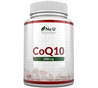 Coenzima Q10 200mg - 120 Cápsulas Veganas - 100% CoQ10 Ubiquinona Pura - 2 Meses de Suministro - 100mg de Q 10 por Capsula - Fermentada Naturalmente - Fabricada en Europa - Nu U Nutrition