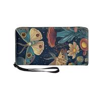 COEQINE Aethetic - Cartera de piel suave con soporte para teléfono para mujer, monedero de cuero suave para mujer, monedero con cremallera, bolsillo para tarjetas de visita, bolsa de dinero con correa