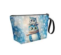 COEQINE Bolsa de maquillaje de viaje impermeable para mujer, bolsa de aseo grande con cremallera para fiestas y vacaciones, Lindo búho animal Mother and Me, Neceser