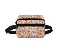 COEQINE Bolsa de Navidad pequeña para familia, hijo, hombres y mujeres, patrón de moda, cintura alta, con correa para el hombro, Linda pata de perro Corgi, naranja, Mochila infantil