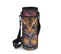 COEQINE Bolsa de transporte para botellas de agua para niños y niños, bolsa escolar con correa para teléfono para gimnasio de adultos, Galaxy Tiger Animal