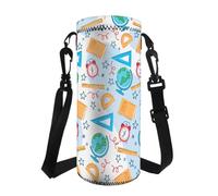 COEQINE Bolsa térmica para botella de agua para mujer, portátil, con patrón matemático, lavable, portátil, con correa para el hombro