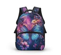 COEQINE Bolsas escolares de 40 a 44 cm para niñas, mochila para niñas de 3 a 18 años con correa, para jardín de infantes a sexto grado, Estampado floral de mariposas, 44 cm fit 6-18 Year