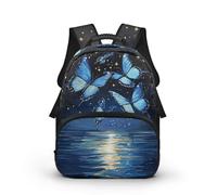 COEQINE Bolsas escolares de 40 a 44 cm para niñas, mochila para niñas de 3 a 18 años con correa, para jardín de infantes a sexto grado, Estampado de mariposa galaxia, 44 cm fit 6-18 Year