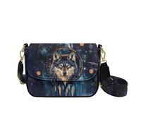 COEQINE Bolsos cruzados estampados para mujer, bolso ligero con múltiples bolsillos, correa de repuesto, Wolf Cool