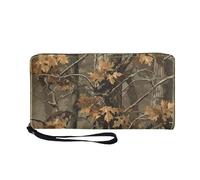 COEQINE Cartera de piel sintética suave para hombre, delgada, impermeable, con asas, para viajes, Hojas muertas, Casual