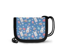COEQINE Cartera pequeña de animales para niñas de 6 a 8 años con cordón para colgar alrededor del cuello, cumpleaños, vuelta a la escuela, Blue Rabbit Boho Floral