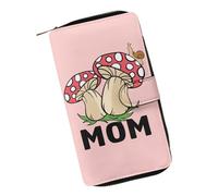 COEQINE Carteras de cuero de moda para mujer, regalo de cumpleaños y día de San Valentín para esposa, Impresión de erizo Anda de hongo rojo para el día de la madre