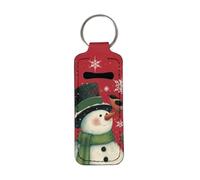 COEQINE Chapstick - Llavero con clip para decoración navideña, bálsamo labial, bolsillo para brillo de labios, Muñeco de nieve de Navidad, pájaros rojos, Talla única