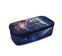 COEQINE Estuche novedoso para niños con asas para lápices de oficina con suministros para edades de 8 a 12 años, Galaxy Tiger Animal, Talla única, Organizador de bolsas