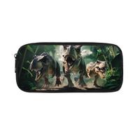 COEQINE Estuche para lápices de lobo para niños de 9 a 12 años, diseño de animales, estuche para bolígrafos para escritorio, organizador duradero, Dinosaurio genial, Bolsa de viaje