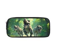 COEQINE Estuche para lápices de lobo para niños de 9 a 12 años, diseño de animales, estuche para bolígrafos para escritorio, organizador duradero, dinosaurio verde, Neceser