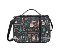 COEQINE Funda para la Biblia de Navidad con bolsillo con correa, cremallera, libro de la Biblia, bolsa negra con soporte para lápices, bolsa con asas, manchas