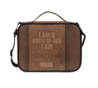 COEQINE Funda para libro de la Biblia para mujer, color marrón, con texto en inglés "I Am Fearfully and Wonderfully Made