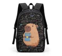 COEQINE Mochila escolar para niños y niñas, con correas ajustables para el hombro, mochila para laptop para niños y adultos, viajes, escuela, biblioteca, escalada al aire libre, Capybara Black Book