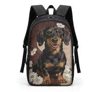 COEQINE Mochila escolar para niños y niñas, con correas ajustables para el hombro, mochila para laptop para niños y adultos, viajes, escuela, biblioteca, escalada al aire libre, Dachshund Brown Daisy