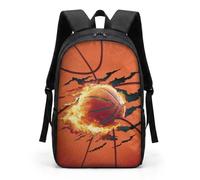 COEQINE Mochila escolar para niños y niñas, con correas ajustables para el hombro, mochila para laptop para niños y adultos, viajes, escuela, biblioteca, escalada al aire libre, Baloncesto Naranja