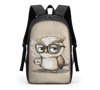 COEQINE Mochila escolar para niños y niñas, con correas ajustables para el hombro, mochila para laptop para niños y adultos, viajes, escuela, biblioteca, escalada al aire libre, Libro de gafas beige