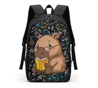 COEQINE Mochila escolar para niños y niñas, con correas ajustables para el hombro, mochila para laptop para niños y adultos, viajes, escuela, biblioteca, escalada al aire libre, Capybara - Libro de