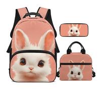 COEQINE Mochila para niñas con lonchera y caja de lápices para niños de 4, 6, 8, 10, juego de mochila escolar para adolescentes de primer grado, 3 piezas, Estampado de pata rosa de gato morado