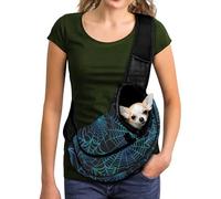 COEQINE Mochila transportadora para cachorros para perros pequeños, manos libres, lista para el sendero, bolso bandolera para gatos, vista frontal, correa ajustable, bolsa de malla transpirable