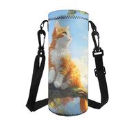 COEQINE Tiger Print - Bolsa de transporte para botella de agua para mujer y niña, funda de neopreno aislada con correa ajustable para el hombro, para senderismo, viajes, al aire libre y escuela