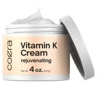 Coera Crema de vitamina K de 4 onzas | Fórmula para moretones, venas de araña, ojeras, capilares rotos, ojos y cara, sin parabenos ni SLS