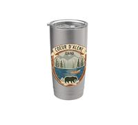 Coeur d'Alene Idaho Lake Canoa Adventure Novedad Recuerdos Vaso térmico de acero inoxidable de doble pared