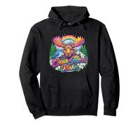 Coeur d'Alene Idaho Rainbow Moose - Recuerdo Retro de los años 80 Sudadera con Capucha