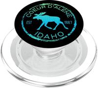Coeur d'Alene Moose Design Weathered Idaho Souvenir Senderismo PopSockets PopGrip para MagSafe