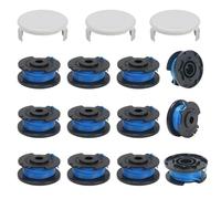 COEWUR 12 Piezas Bobina de Repuesto Ø 1,6mm Bobinas de Hilo con 3 Tapas Bobina Recortadora 3.4m Largo Bobina Hilo para Ryobi One+ und String Trimmer 18v 24v 40v