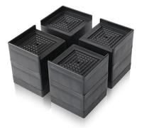 COEWUR 4 Piezas Elevadores de Muebles 75 mm Elevadores de Cama rectangulares Patas para Muebles Patas para Mesas para Cama Mesa Silla Armario sofá Negro