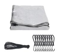 COEWUR Lona Impermeable Exterior 2x3m, 400g/m² Transparente Lona de Protección con Ojales, 10pcs Gancho y 10m Cuerda Elástica Lonas Resistente para Jardín Balcón Patio Cubierta Vegetal