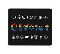 Coexistir Orgullo Arcoíris Gay Lesbiana LGBT Mouse Pad Bordes Cosidos Alfombrilla De Escritorio Duradero Mousepad para Pc Ordenador Gaming 25X30Cm