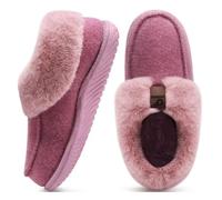 COFACE Zapatillas Casa Mujer Invierno Cerradas Termicas Pantuflas Caliente Peluche Piel Forradas Comodas Memory Foam Slippers Ortopedicas Antideslizante Goma Suela Babuchas Rosa 39