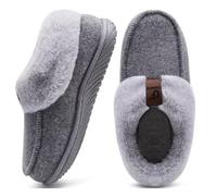 COFACE Zapatillas Casa Mujer Invierno Cerradas Termicas Pantuflas Caliente Peluche Piel Forradas Comodas Memory Foam Slippers Ortopedicas Antideslizante Goma Suela Babuchas Gris 41