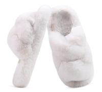 COFACE Zapatillas Casa Mujer Invierno Puntera Abierta Peludas Cómodas con Espuma Viscoelástica y Suela de Goma Antideslizante Tamaño 38