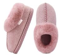 COFACE Zapatillas Casa Mujer Pantuflas Botines Acolchadas Suaves Peludas Felpudo Calientes Pelaje Sintético Memory Foam Dormir Mujer Fieltro Invierno 2025 Rosa Talla 38