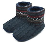 COFACE Zapatillas interiores antideslizantes forradas de piel sintética de punto para hombre Zapatillas de casa con botines Boot House